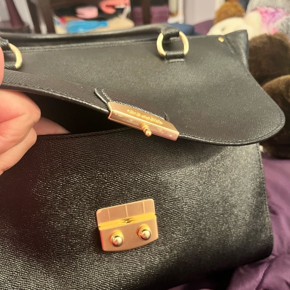 Coach black leather with gold trim tote/shoulder bag - Picture 3 of 5